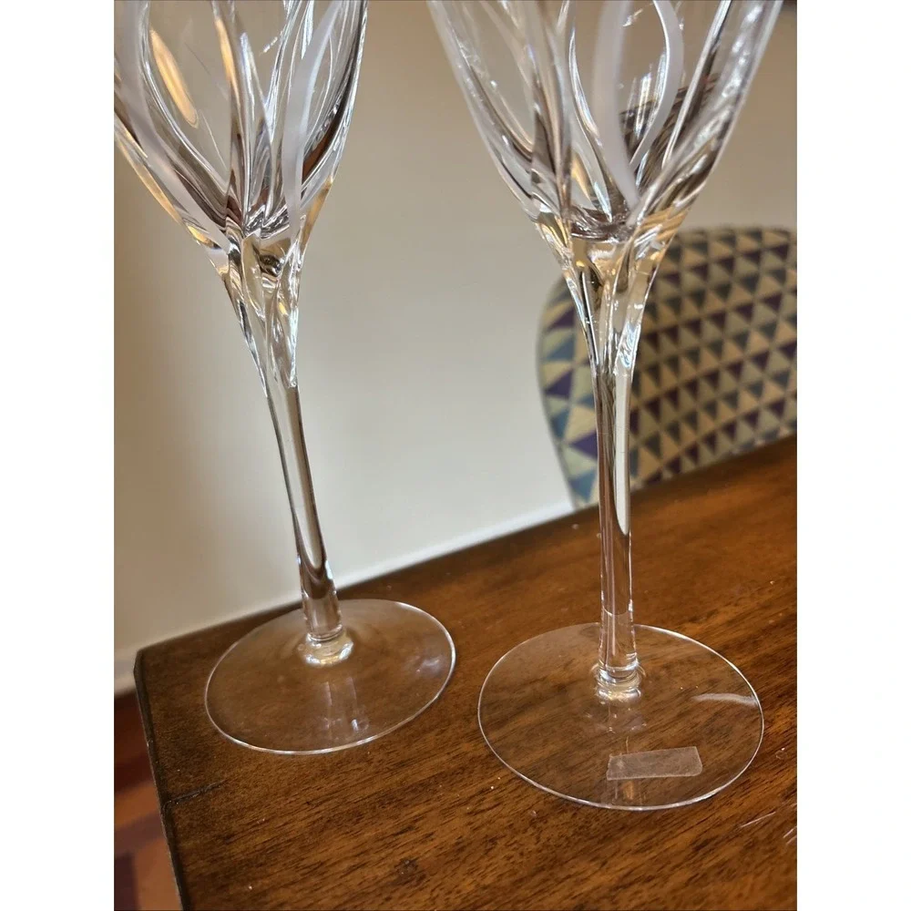 Set Of 4 - Pristine Lenox‎ 8.5 Inch Tall Twilight Glass Water/Wine Goblet Stem